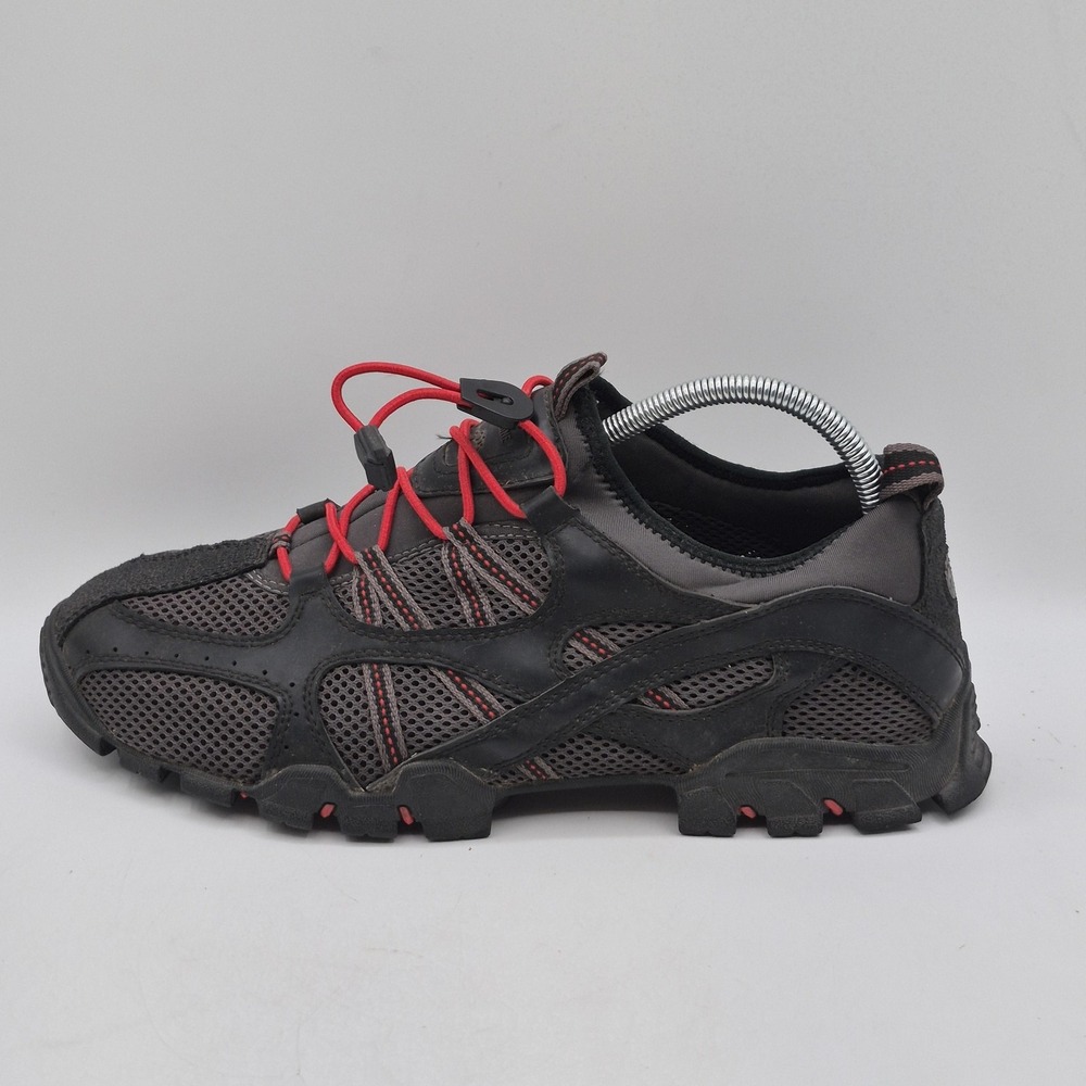 Wolverine Shoes Mens Size 10 Black Gray Red Mesh Quick Lace Vibram Trail Hiking - Picture 2 of 15